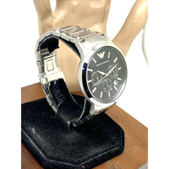 Emporio Armani Men's Watch AR2434 Quartz Chronograph Black Dial Stainless Steel - Picture 13 of 13